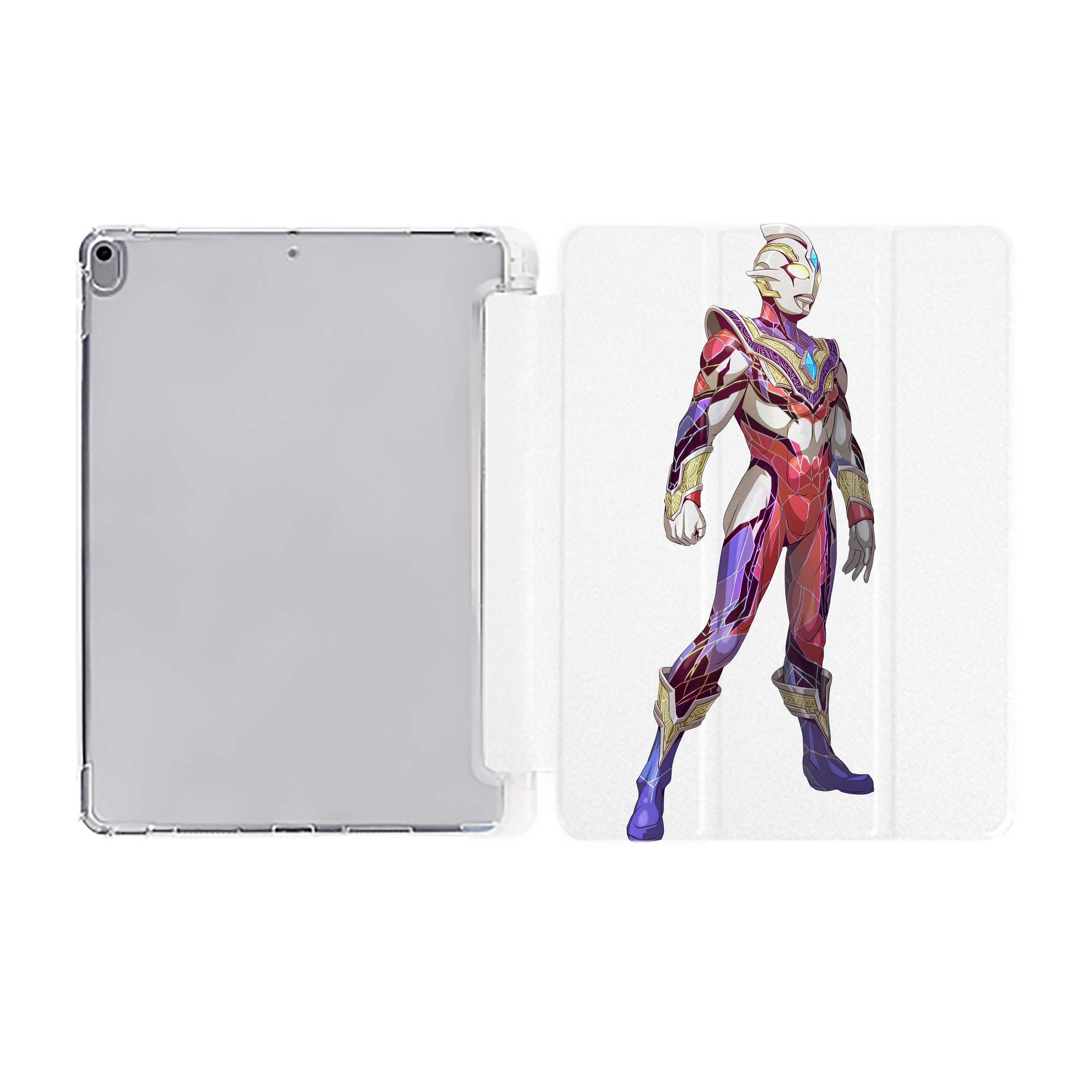 （画像用） ウルトラマン Ultraman IPad ケース ペン収納付き 三つ折りスタンド PUレザー×シリコン 対応機種9.5/10.5/10.9インチ
